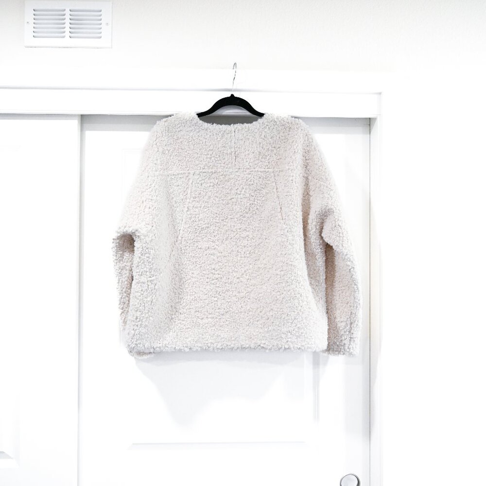 Boden Cream Teddy Jacket Plush Textured Design - Picture 9 of 12